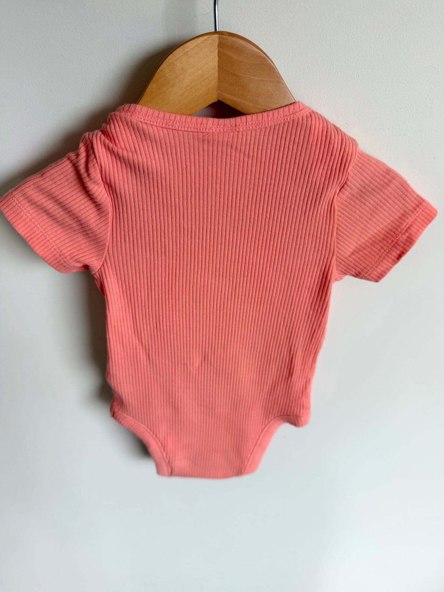 Coral Ribbed Bodysuit / 18-24m