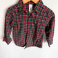 Green + Red Plaid Long Sleeve Dress Shirt / 3T