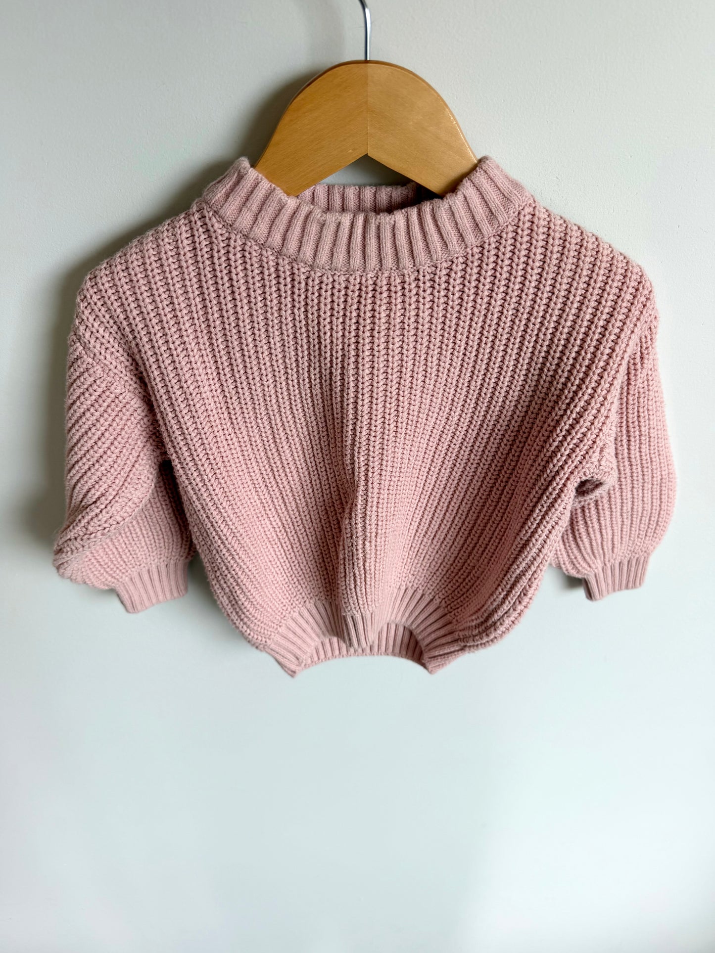 Pink Chunky Knit Sweater / 18m