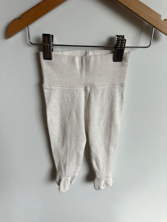 H&M Organic Cream Footed Pants / 1-2m