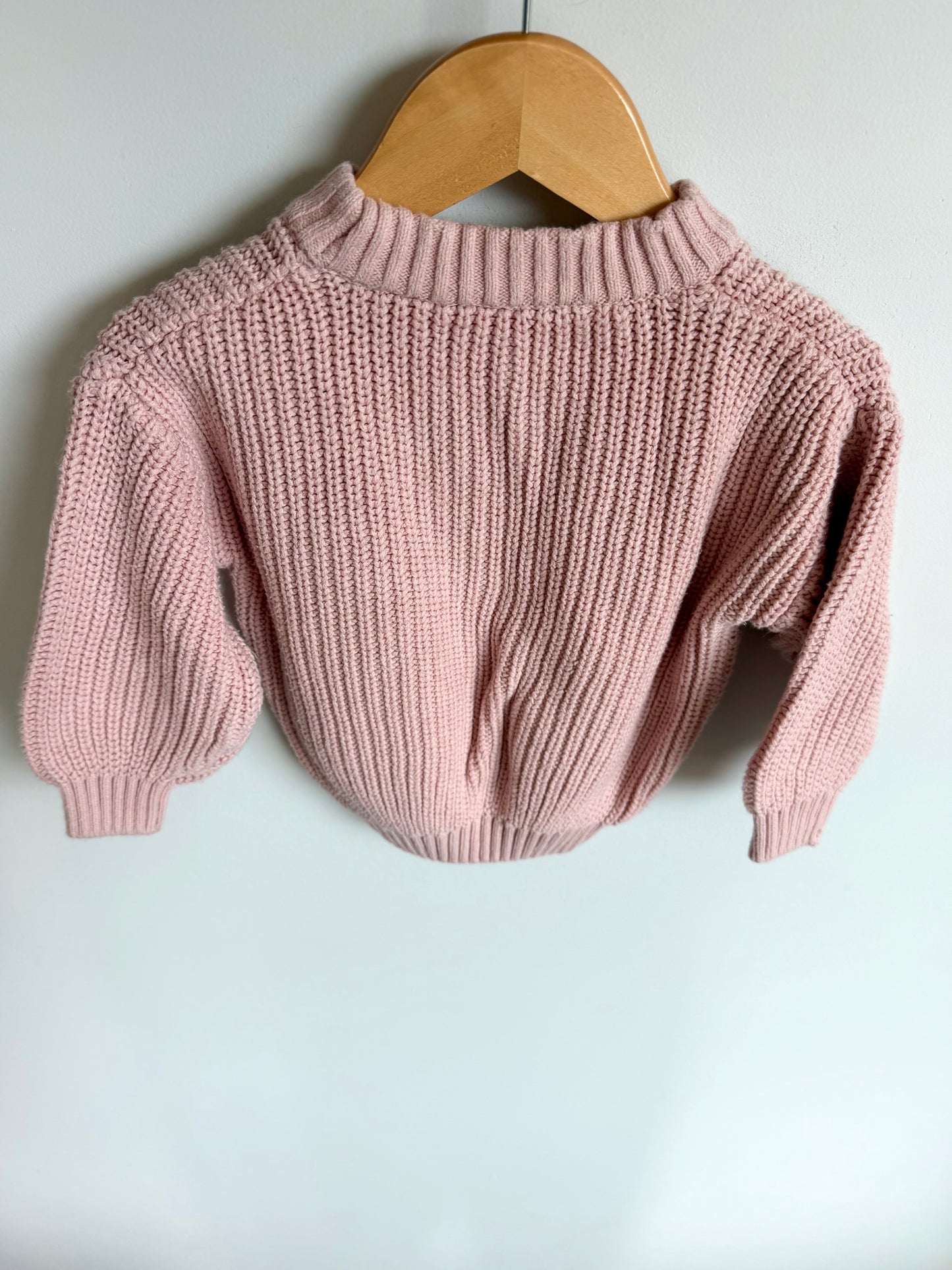 Pink Chunky Knit Sweater / 18m