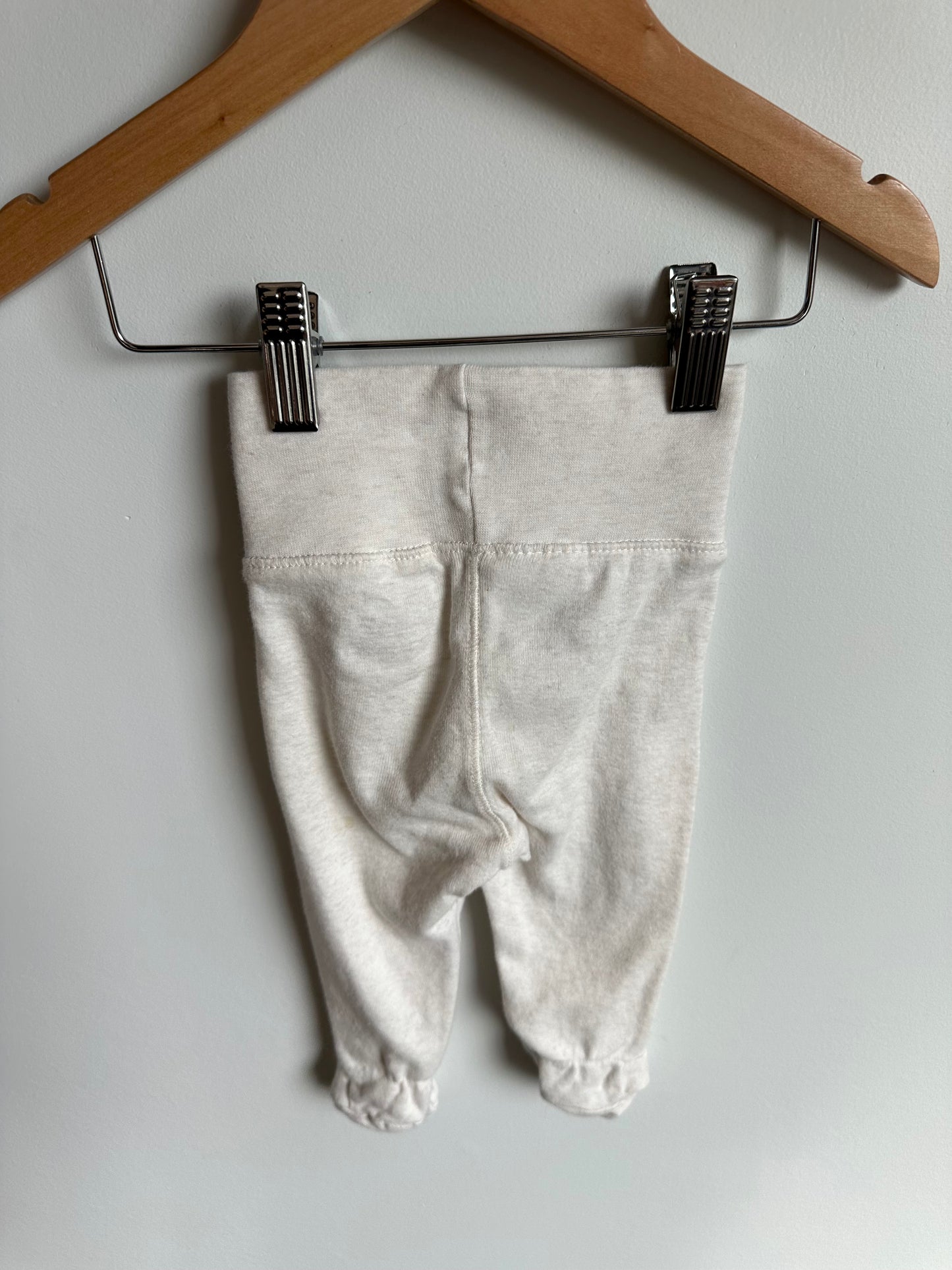 H&M Organic Cream Footed Pants / 1-2m