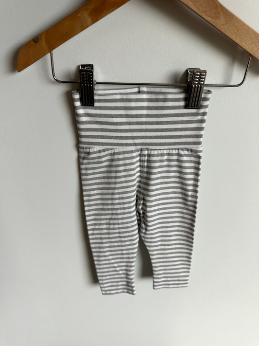 H&M Organic Grey Striped Pants / 2-4m