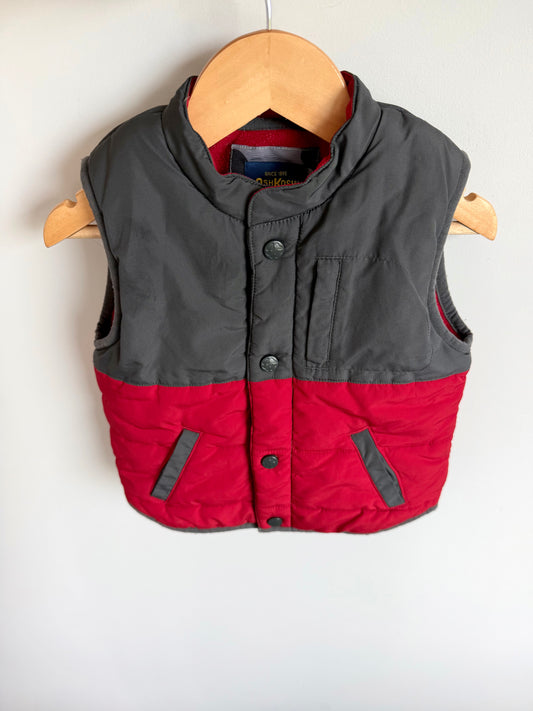 Fleece Lined Grey + Red Fleece Vest / 3T