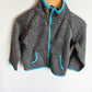 Grey + Teal Zip Sweater (PLAY) / 3T
