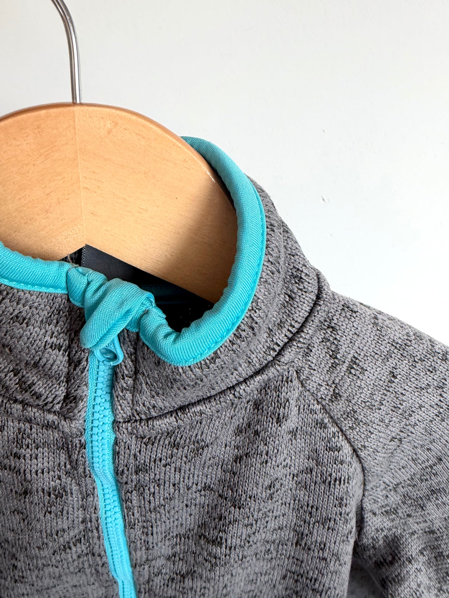 Grey + Teal Zip Sweater (PLAY) / 3T