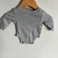 Grey Waffle Knit Bodysuit / 0-3m
