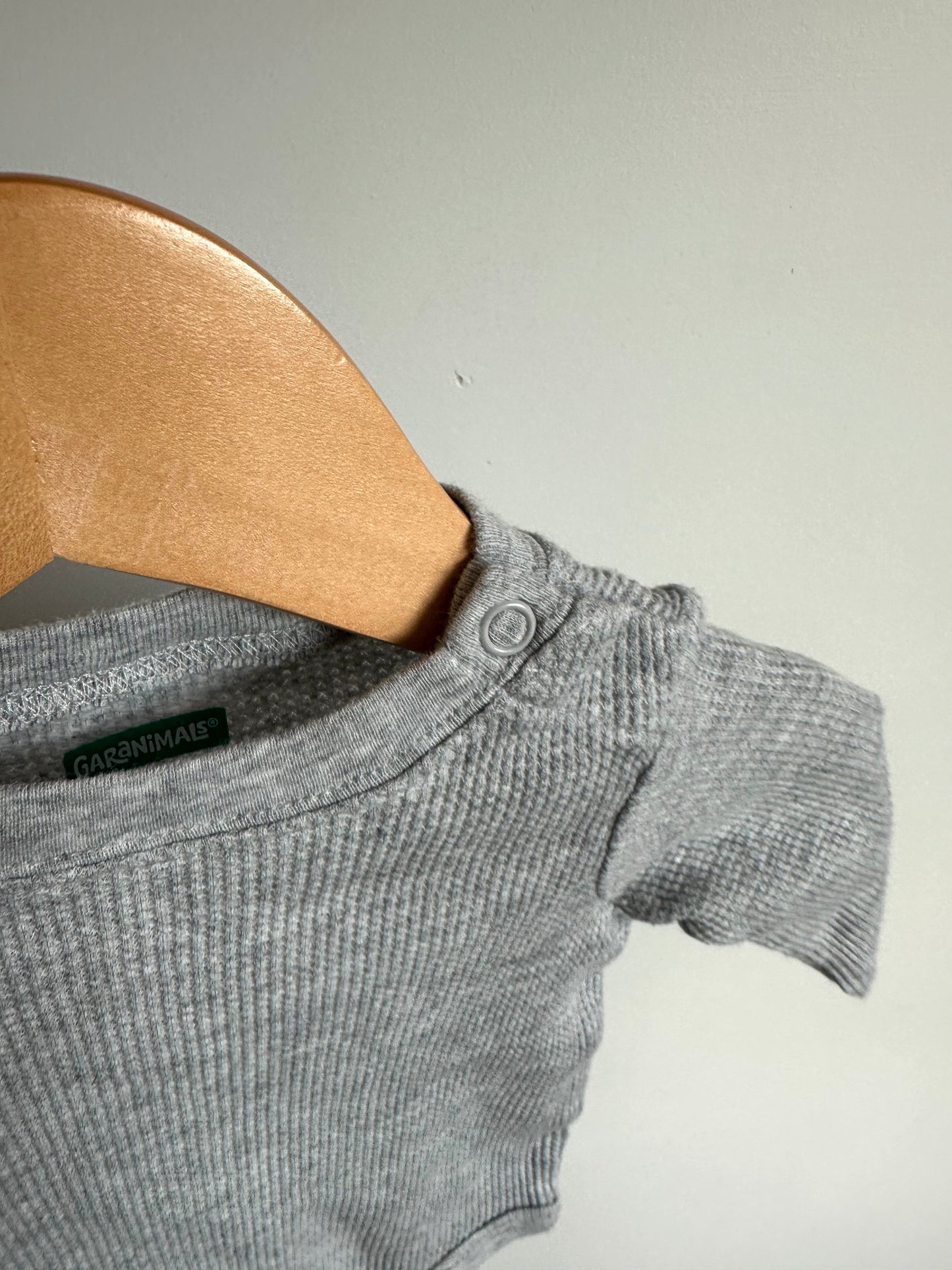 Grey Waffle Knit Bodysuit / 0-3m