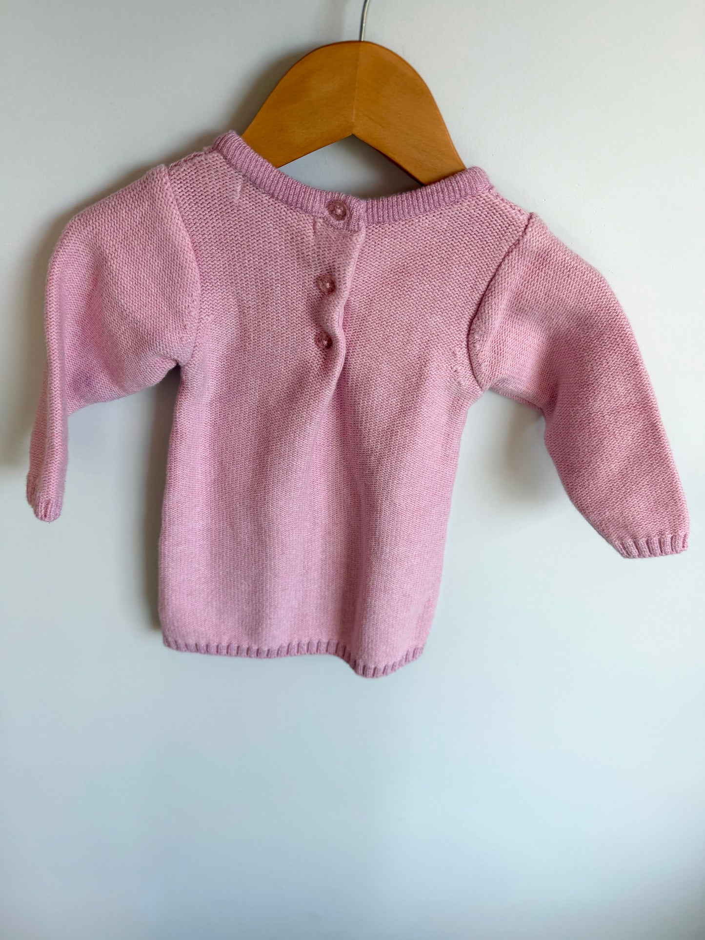 Pink Cable Knit Dress / 12-18m