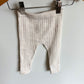 Cream Ribbed Leggings / 6-12m