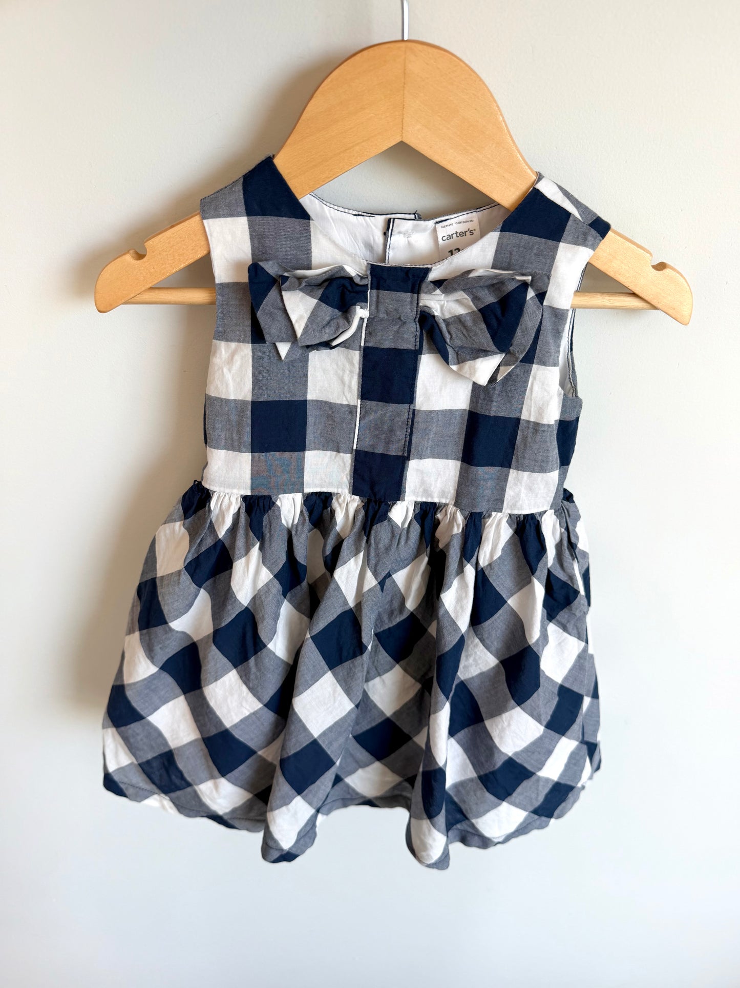 Blue Checkered Dress / 12m