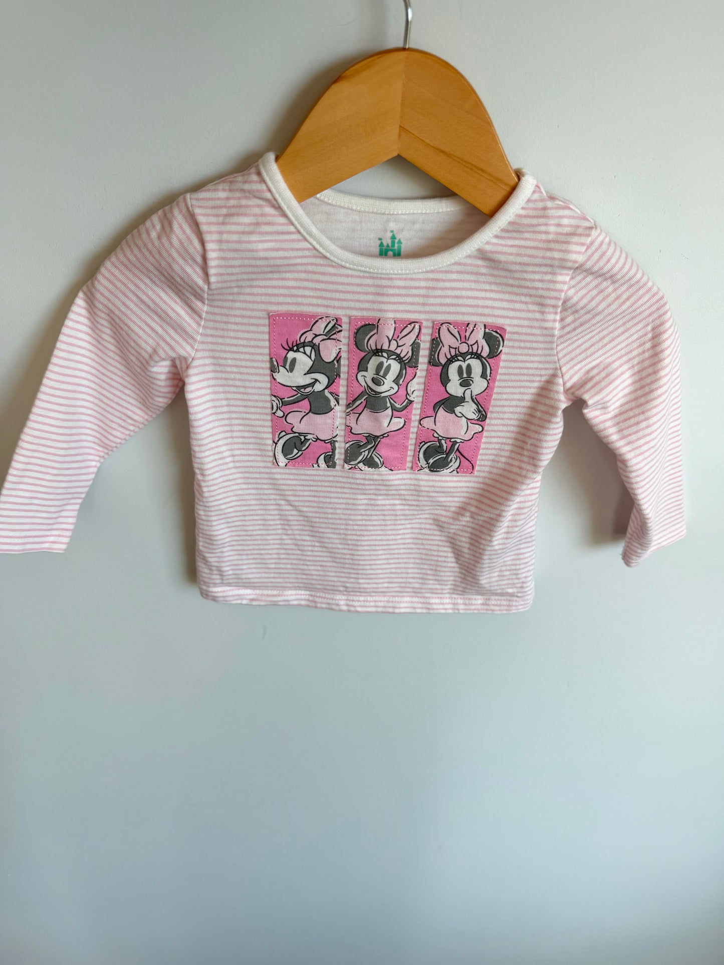 Minnie Mouse Striped Long Sleeve / 6-9m