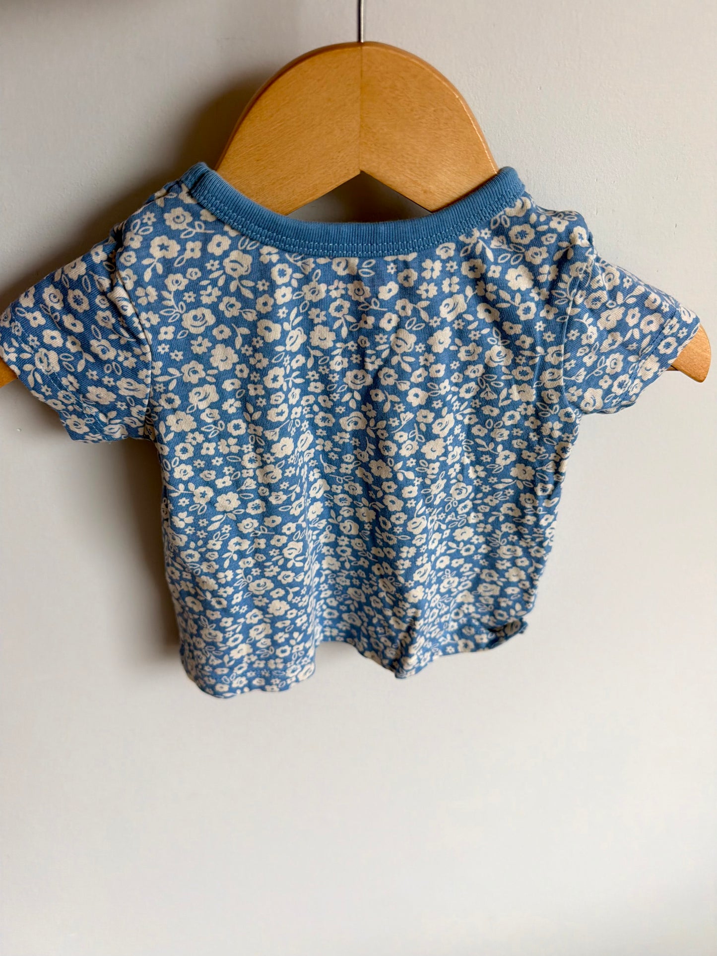 Floral Blue T-Shirt / 3-6m