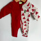 Peekaboo Beans Red Triangle Jumpsuit / 3-6m