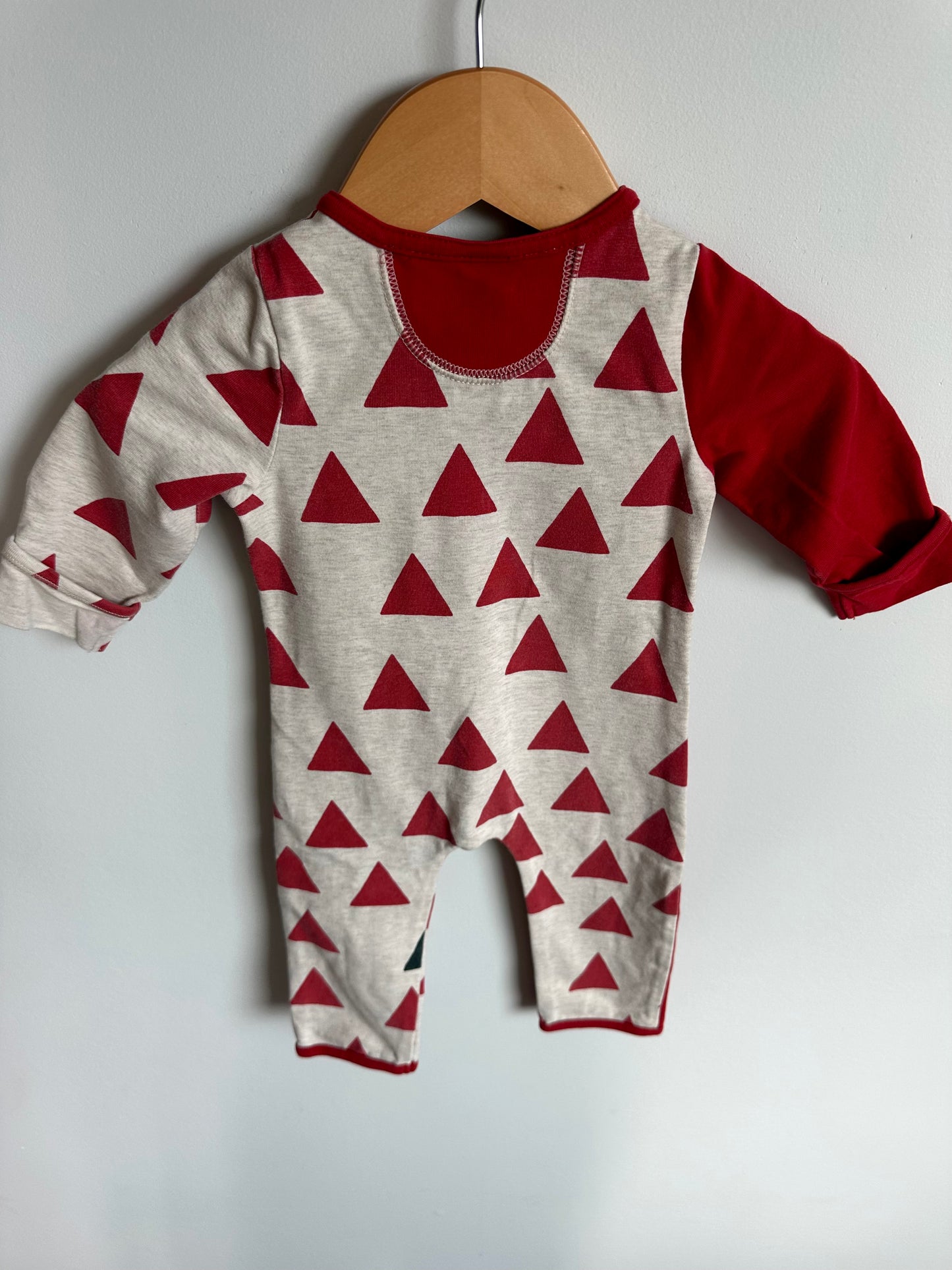 Peekaboo Beans Red Triangle Jumpsuit / 3-6m