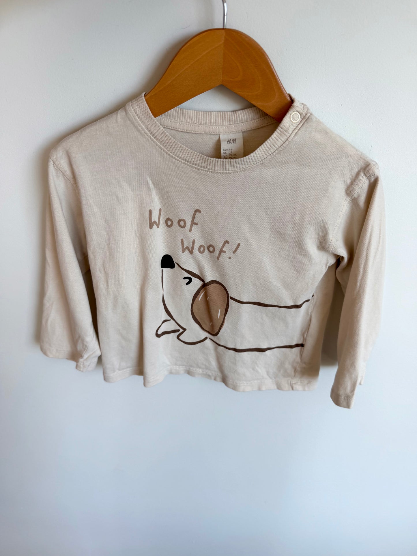 H&M Woof Woof Long Sleeve / 18-24m