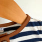 Tan + Navy Striped Jumpsuit / 12m