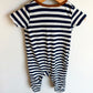 Tan + Navy Striped Jumpsuit / 12m