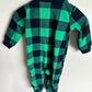 Fleece Green Checkered Bear Sleeper / 6-9m