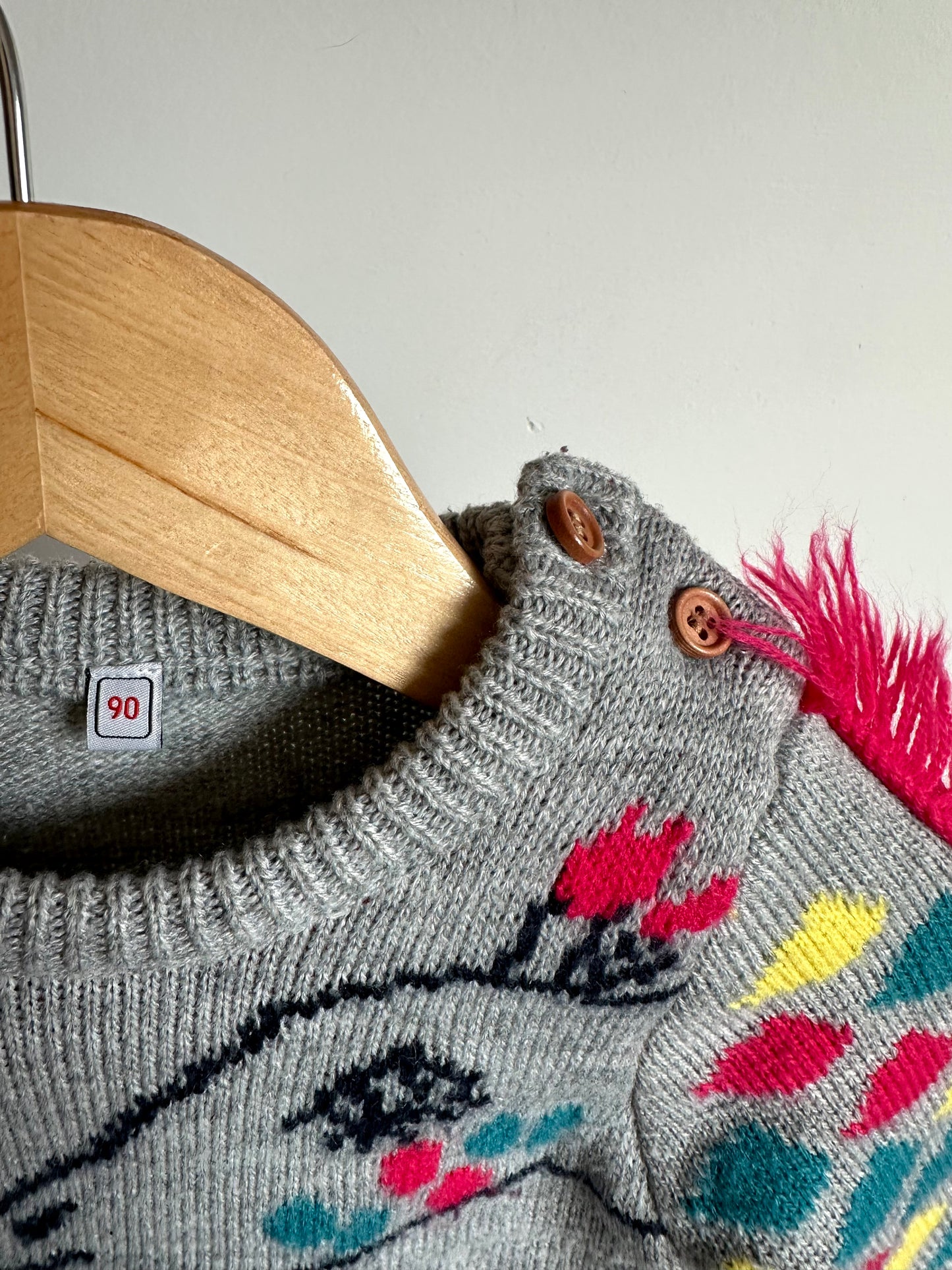 Grey Knit Giraffe Sweater / 12-18m