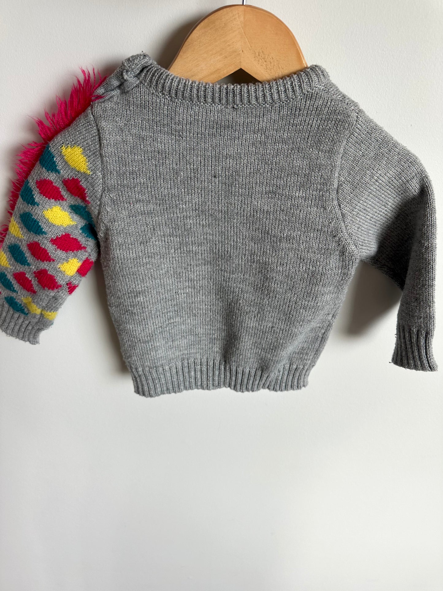 Grey Knit Giraffe Sweater / 12-18m