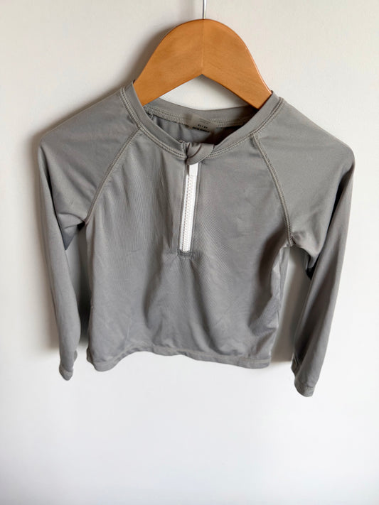 Grey Half Zip Rash Guard / 3T