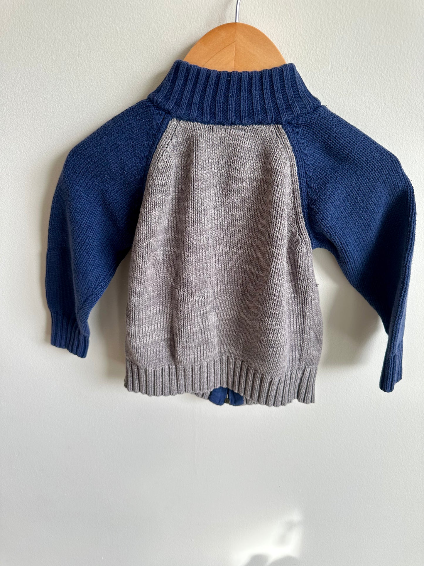 Blue and Grey Zip Sweater / 18-24m