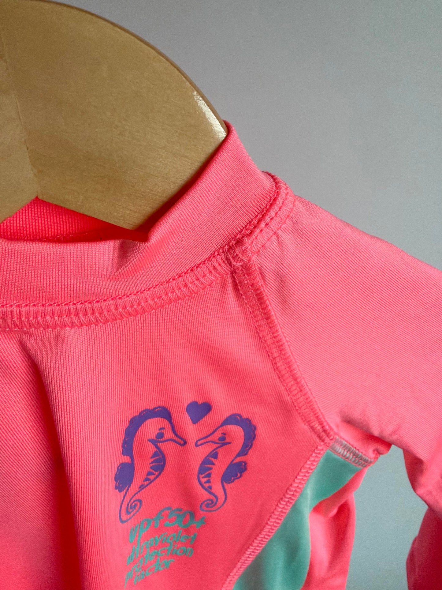 Pink Long Sleeve UPF 50+ Swim Top / 12-18m?