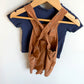 Tools Tan Overalls + Blue T-shirt Set / 12m