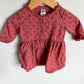 Rouge Flower Buttons Dress / 9m