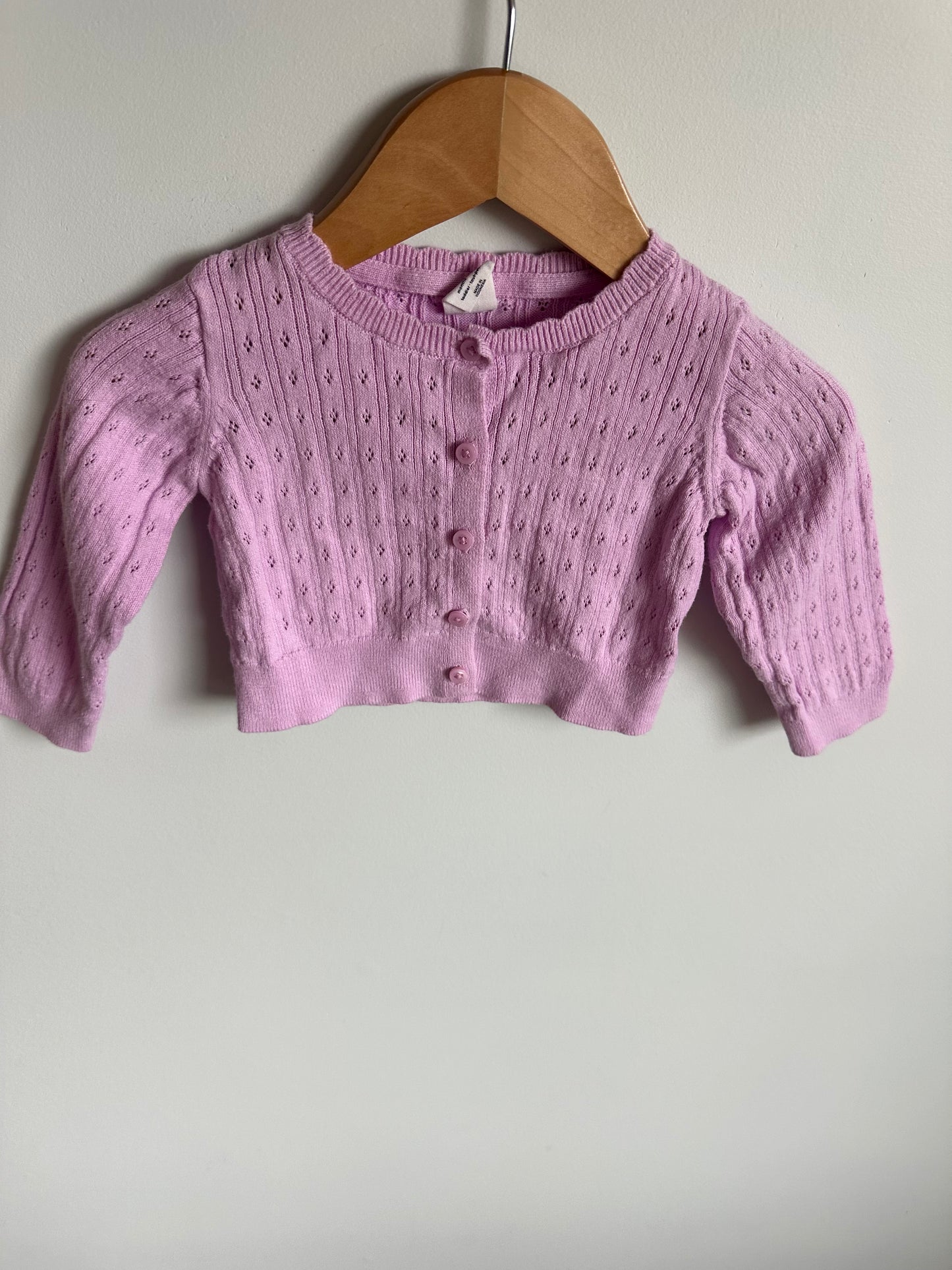 Eyelet Lavender Cardigan / 12-18m