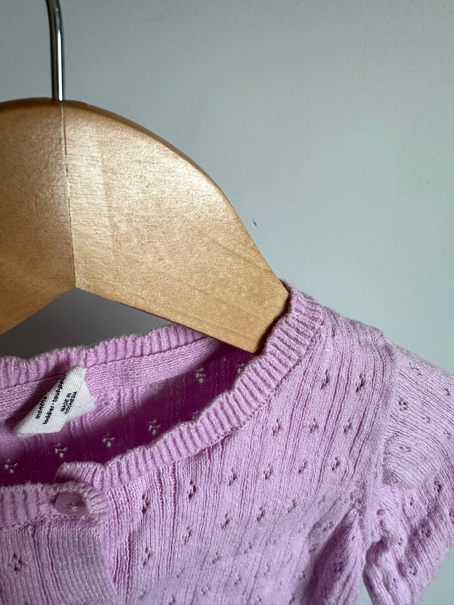 Eyelet Lavender Cardigan / 12-18m