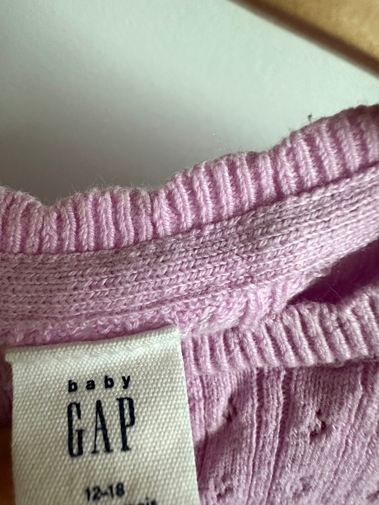 Eyelet Lavender Cardigan / 12-18m