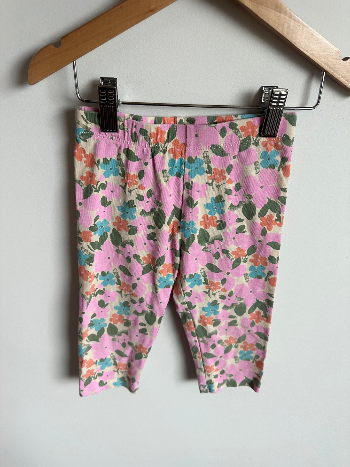 Pink Flower Cropped Pants / 3T