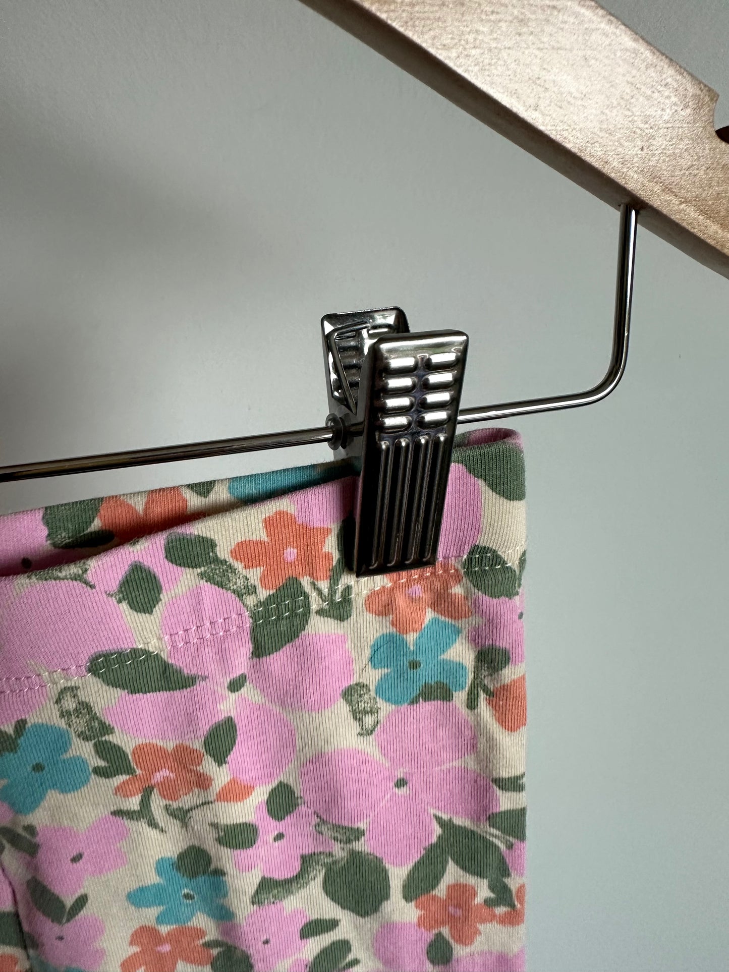 Pink Flower Cropped Pants / 3T