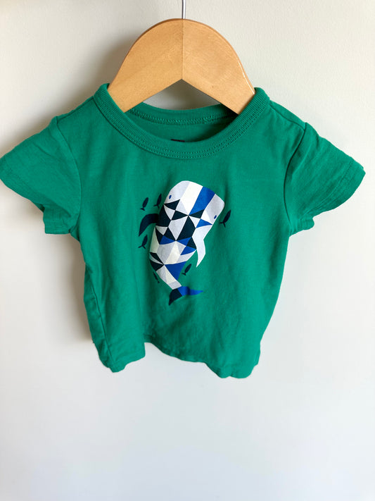 Green Whale Shape Top / 6-9m