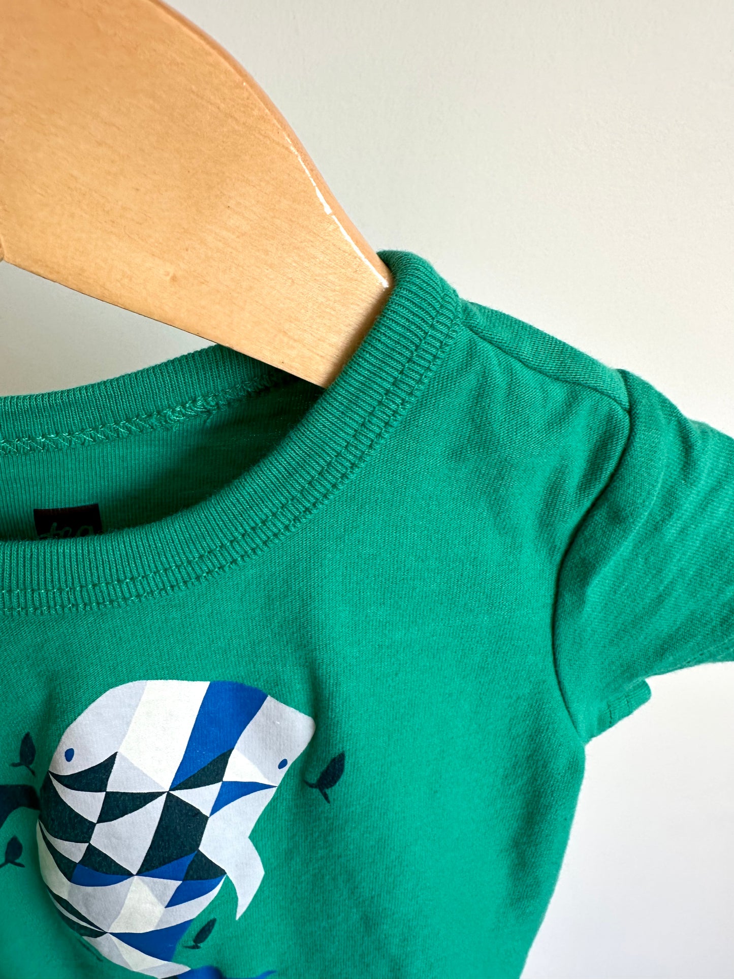 Green Whale Shape Top / 6-9m