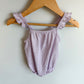 Purple Striped Bubble Romper / 3-6m