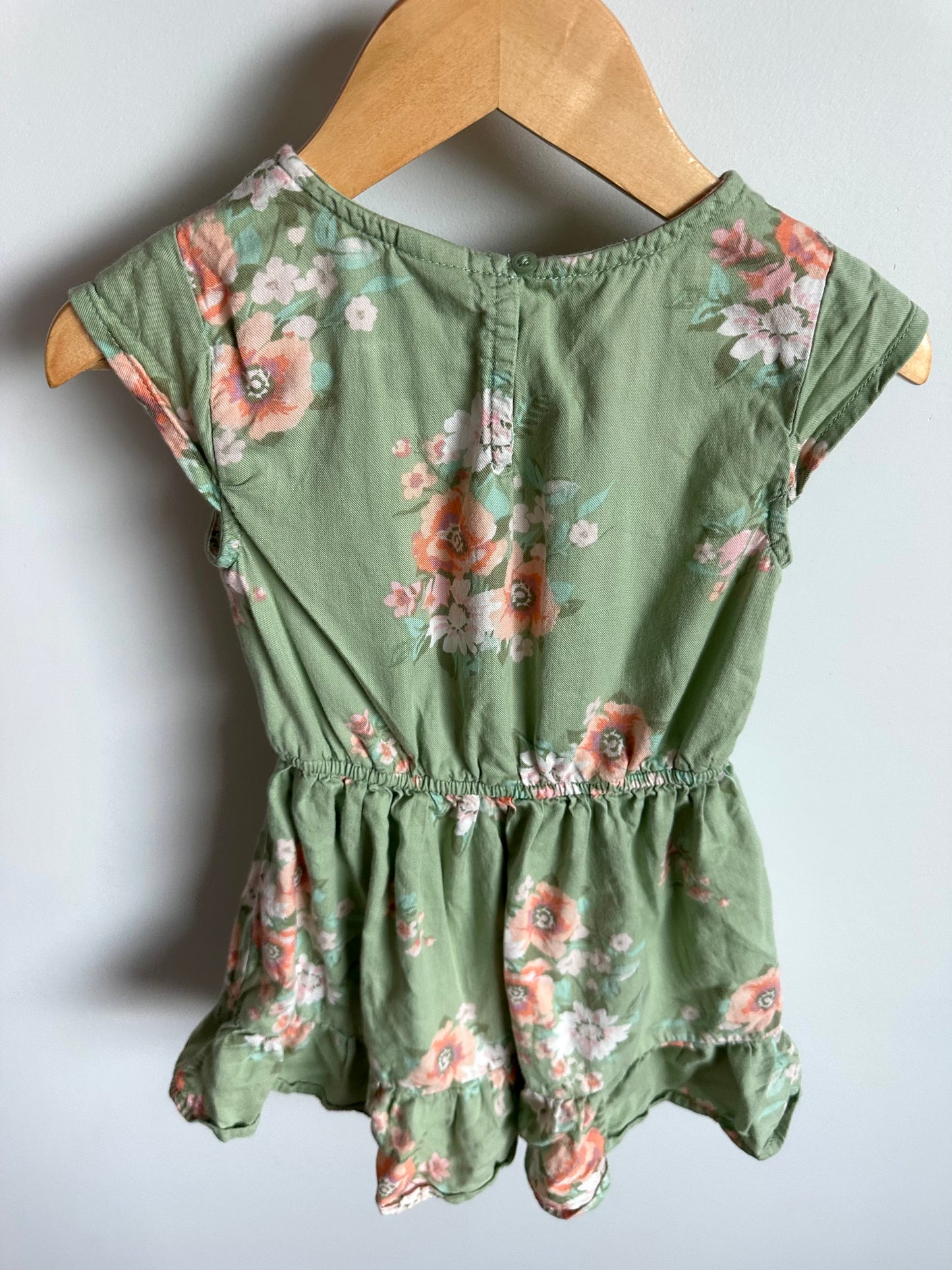 Sage Waistband Floral Dress / 3T