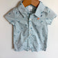 Blue Striped Carrot Pocket Romper / 6m