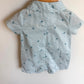 Blue Striped Carrot Pocket Romper / 6m