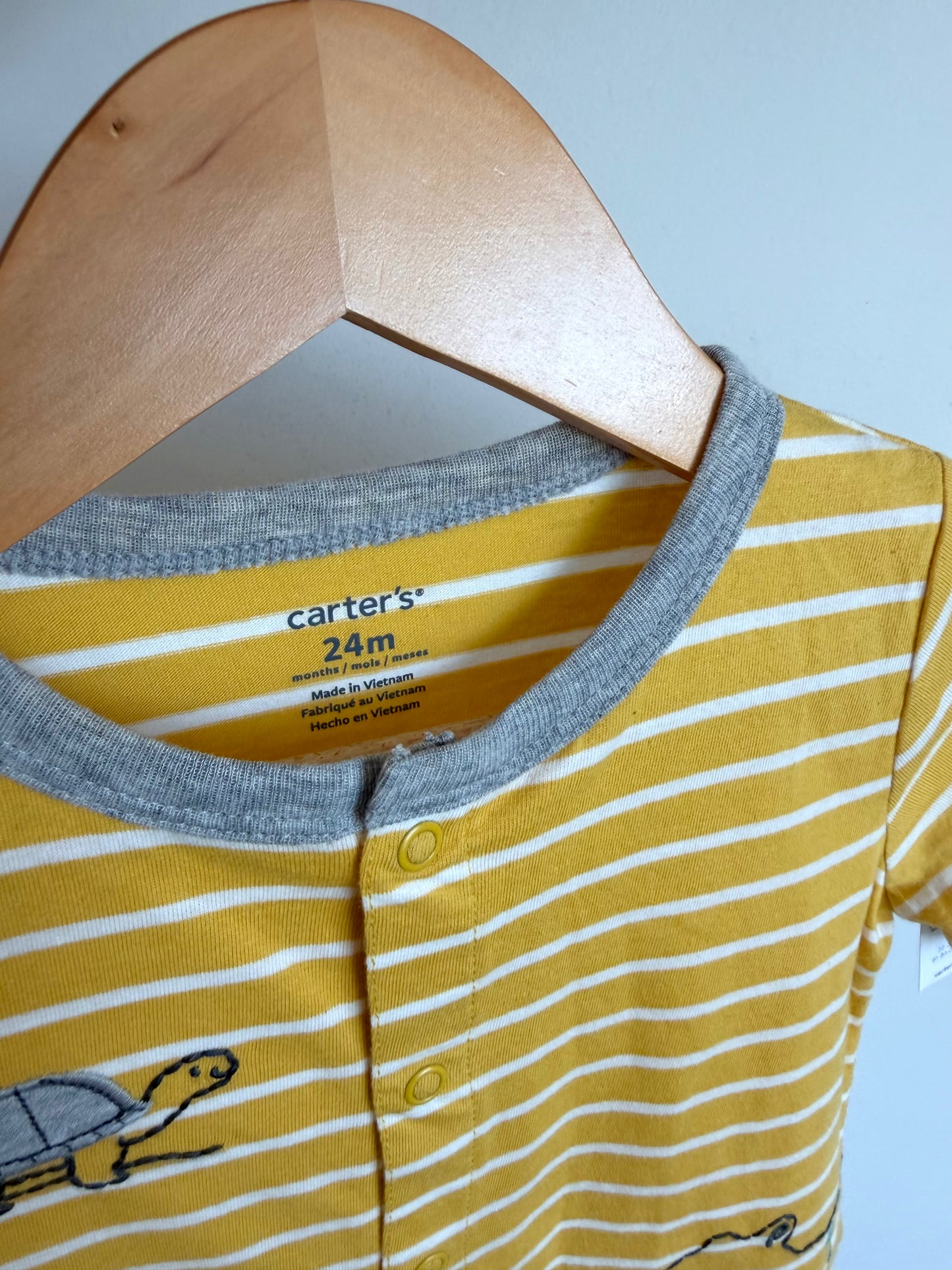 Yellow Striped Romper (With Tags) / 24m