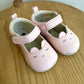 Pink Sleeping Bunny Shoes / Size 3-6m