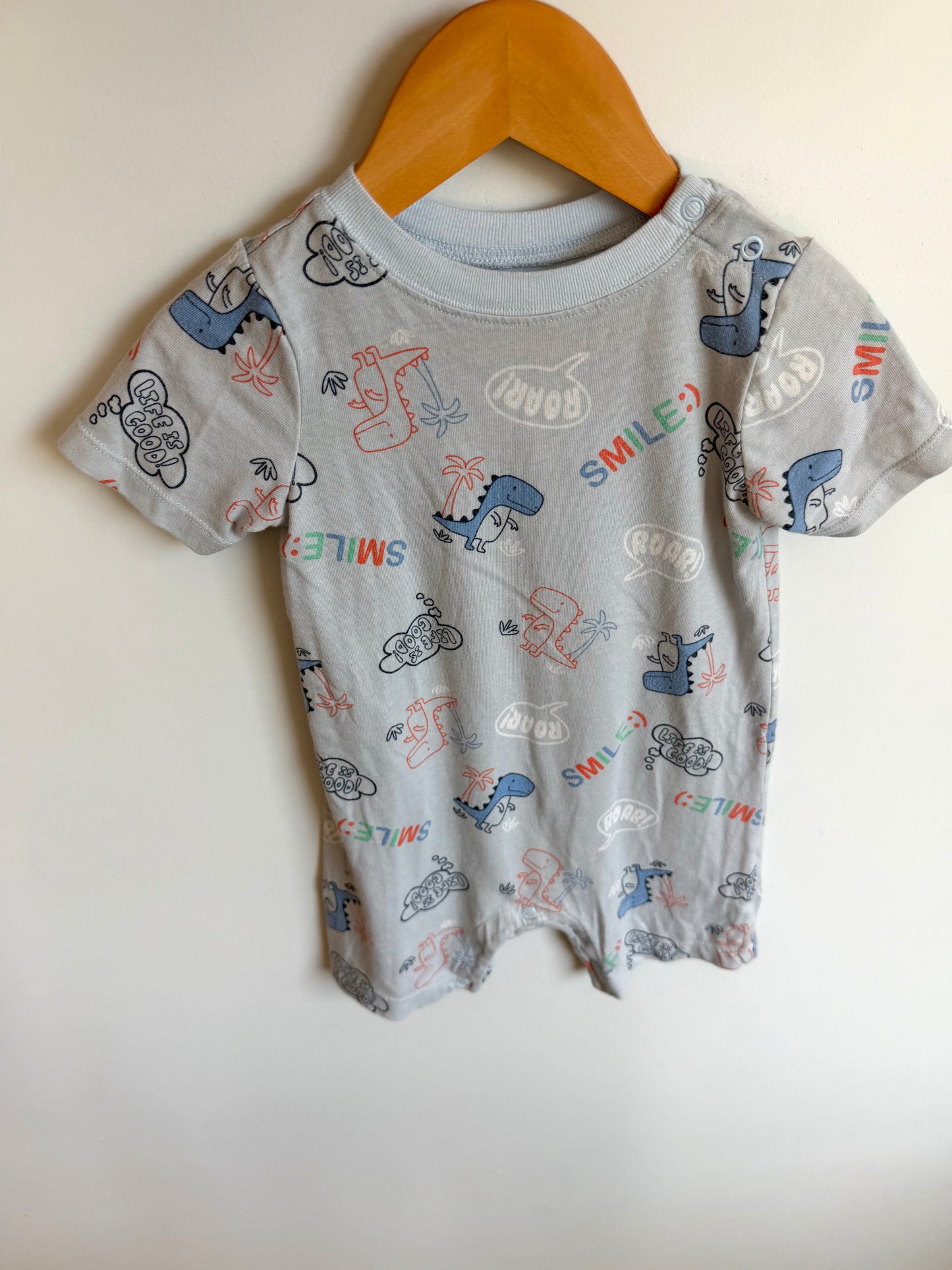Blue Dino Romper / 24m