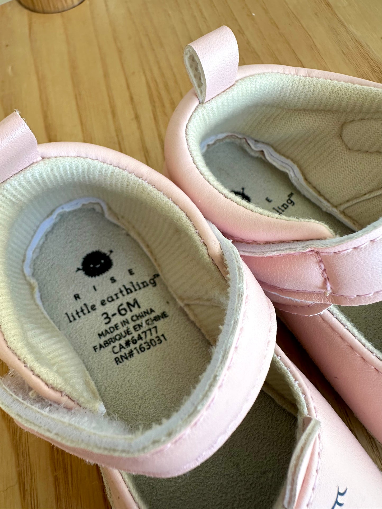 Pink Sleeping Bunny Shoes / Size 3-6m