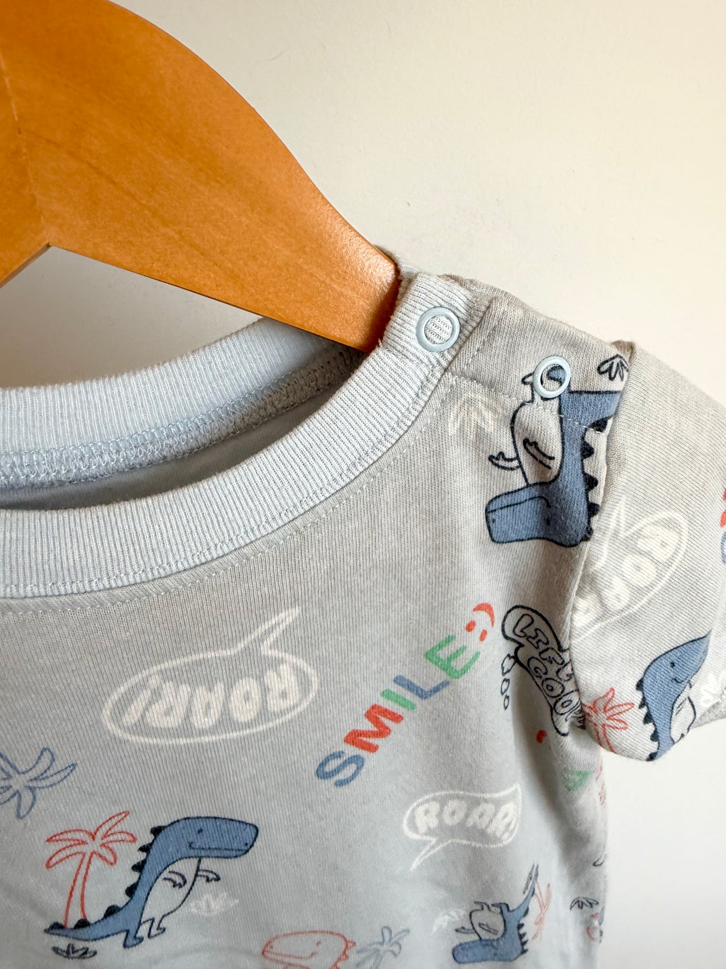Blue Dino Romper / 24m