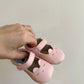 Pink Sleeping Bunny Shoes / Size 3-6m