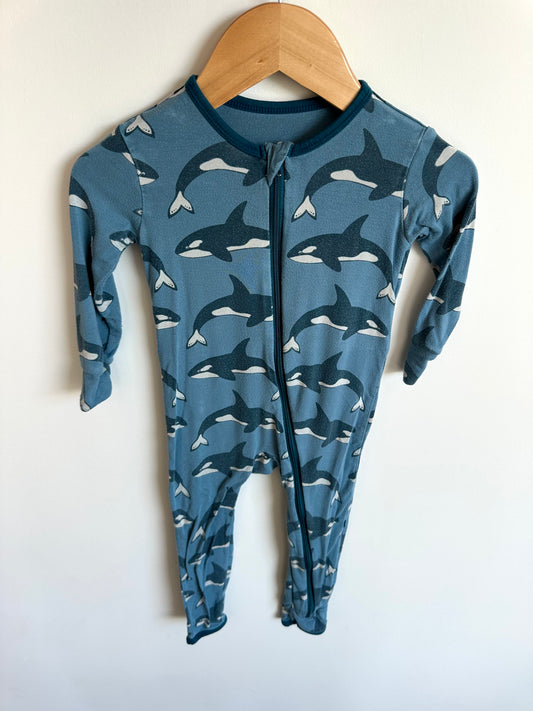 Orca Whale Blue Bamboo Sleeper / 18-24m