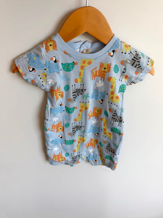 Blue Animal Romper / 3-6m