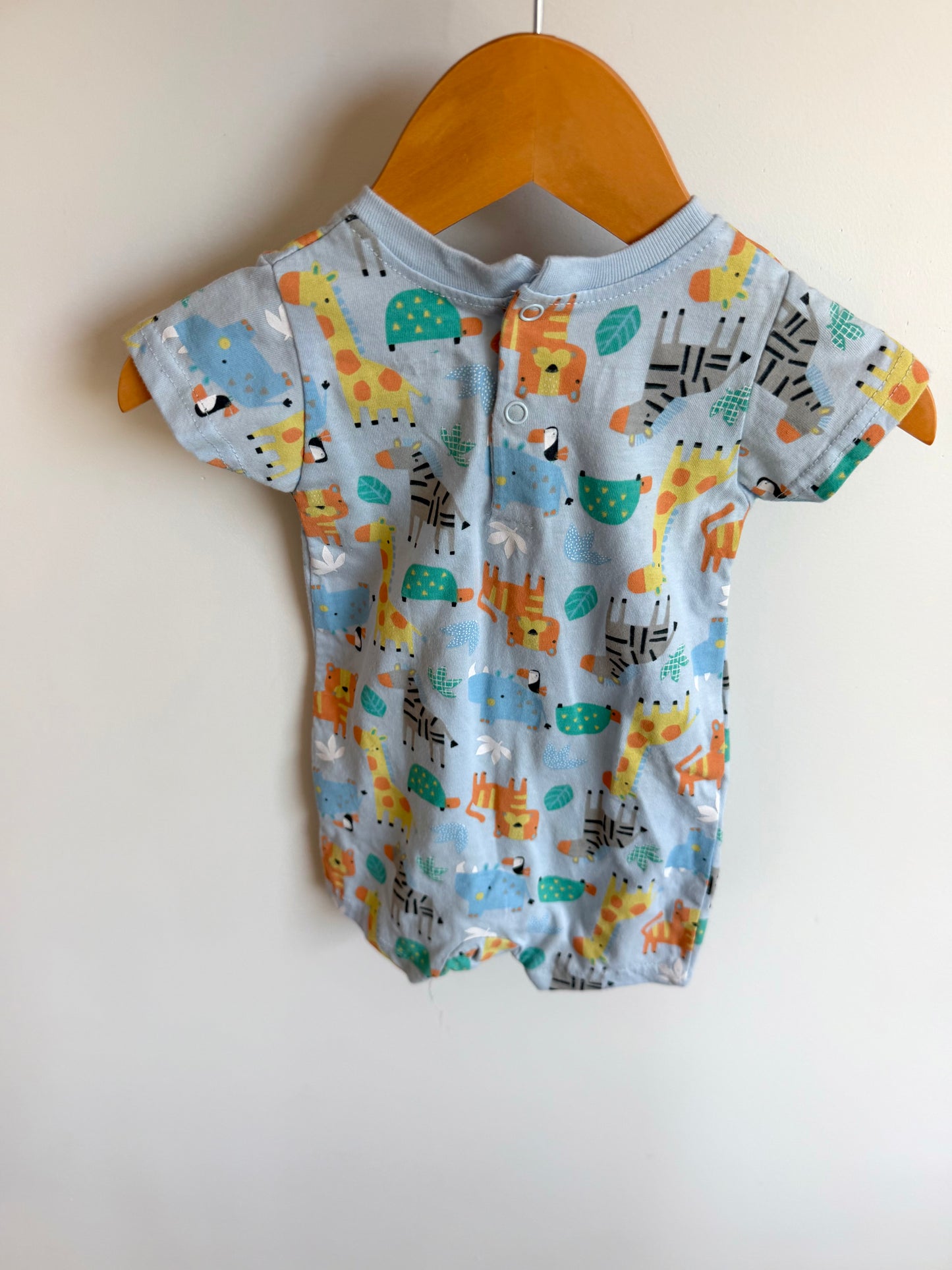 Blue Animal Romper / 3-6m